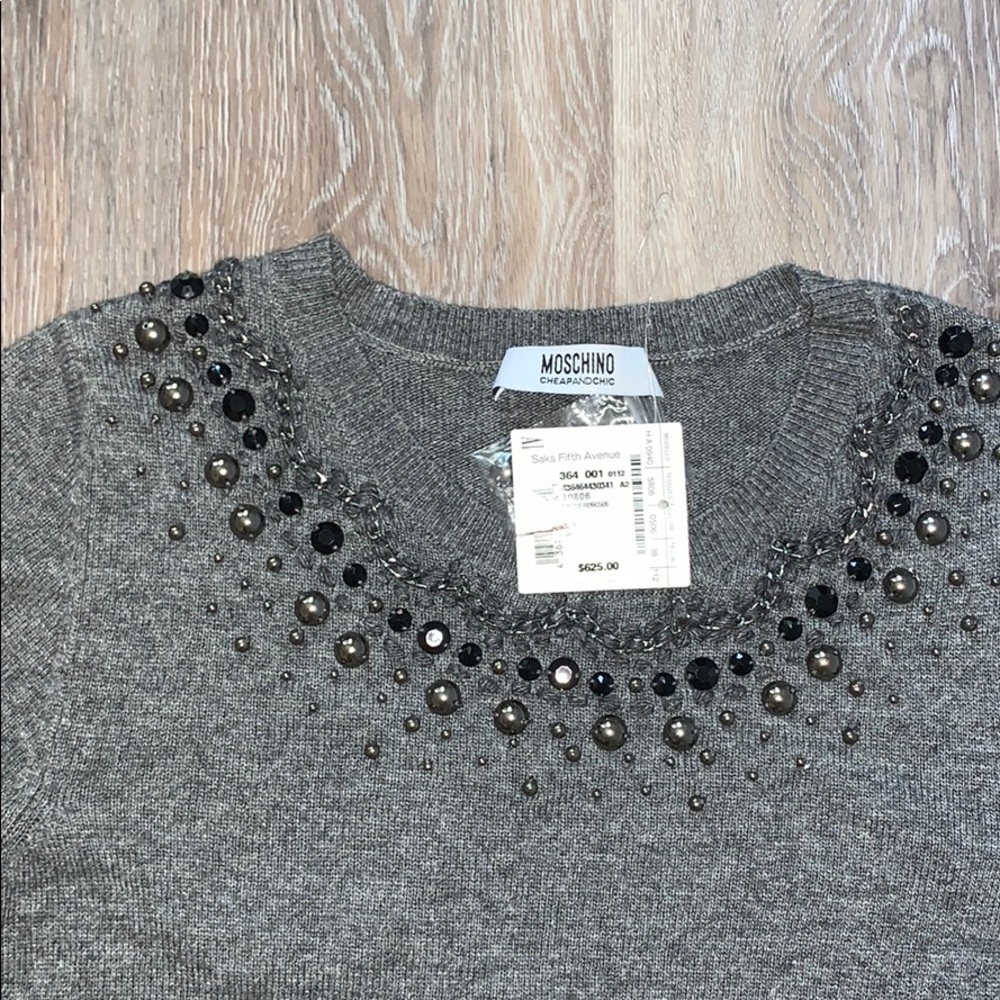 NWT Moschino sweater jeweled top